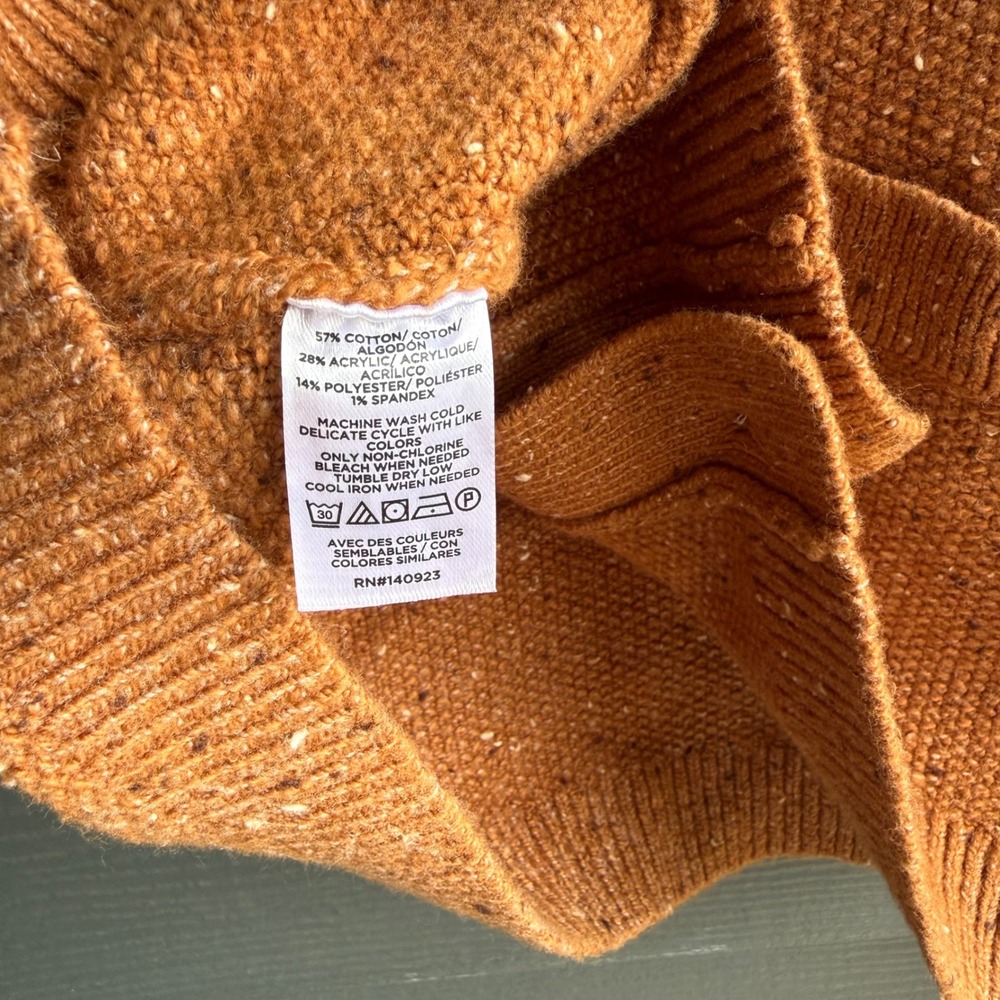 LOFT Rust Nep Knit Button Front Cardigan Sweater Pockets Womens Small NWT - Picture 6 of 9